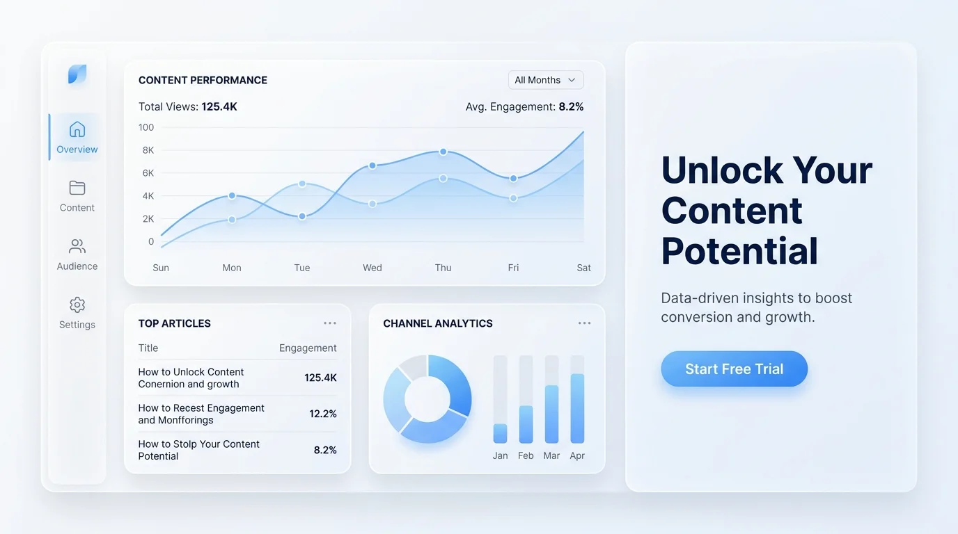 Content creation landing page copy UI