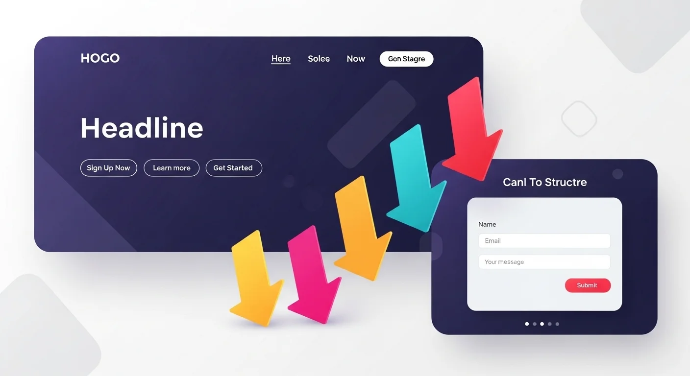 Conversion focused website design with call to action buttons and form layout