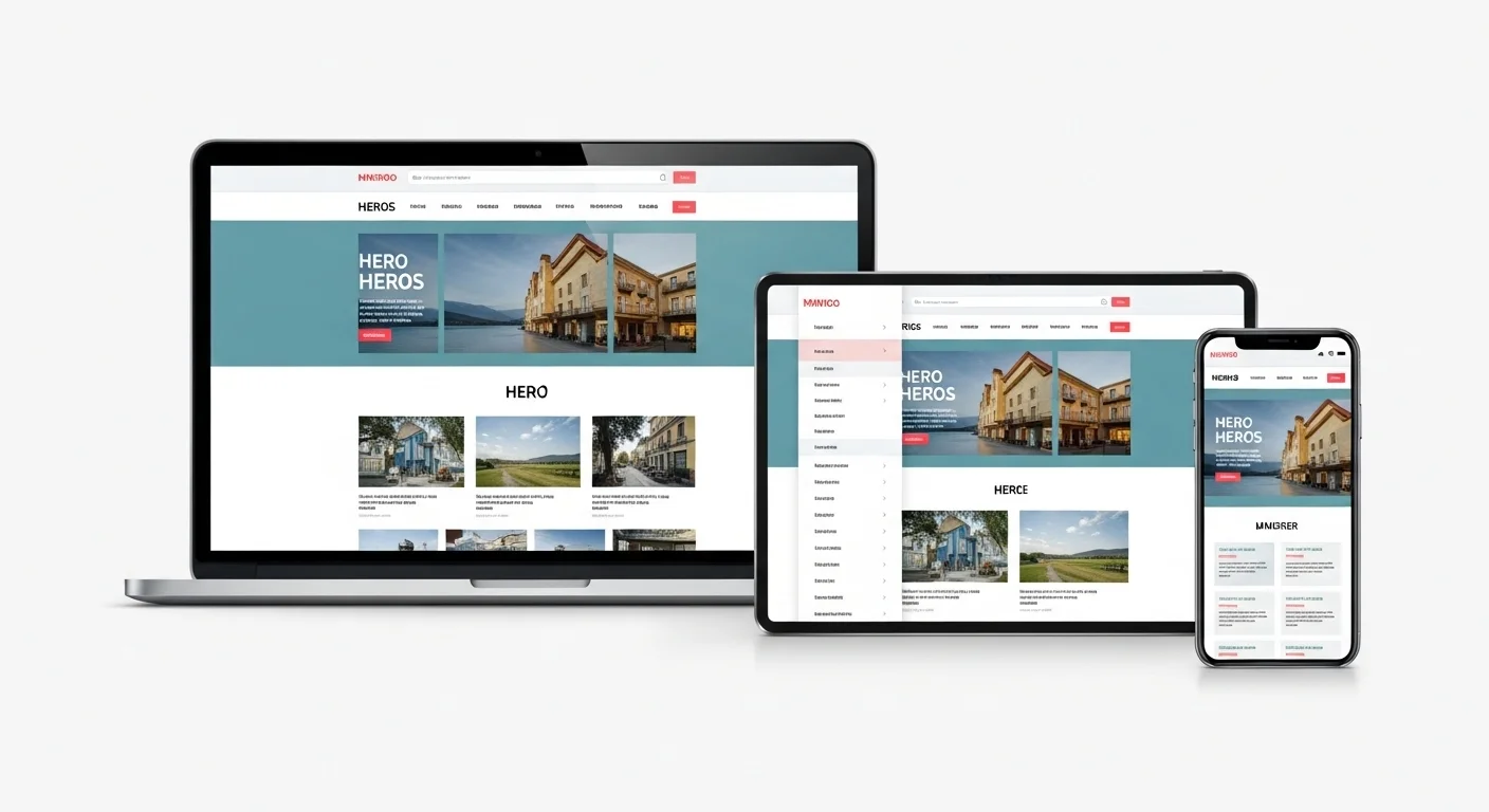 Website development coding with HTML, CSS, and JavaScript on computer screen