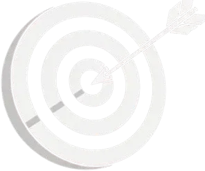 White target board with arrow icon, digital advertising growth symbol on black background