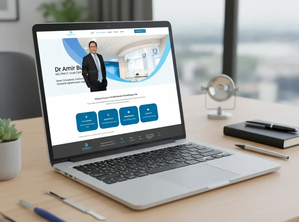 Clean Surgeon Medical Website Design focused on patient trust, clear information, and easy contact for appointments.