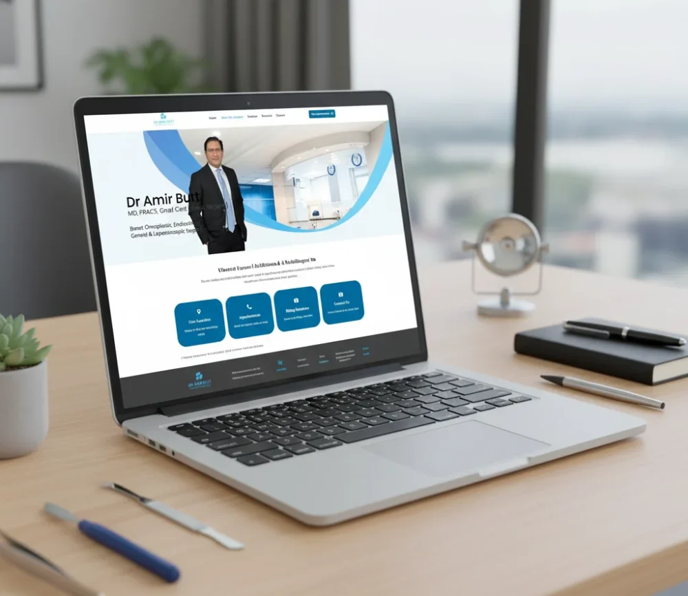 Clean Surgeon Medical Website Design focused on patient trust, clear information, and easy contact for appointments.