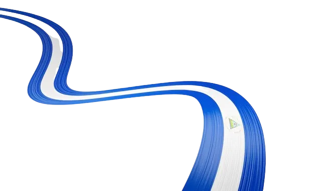 3D wavy Nicaragua flag ribbon isolated on white background