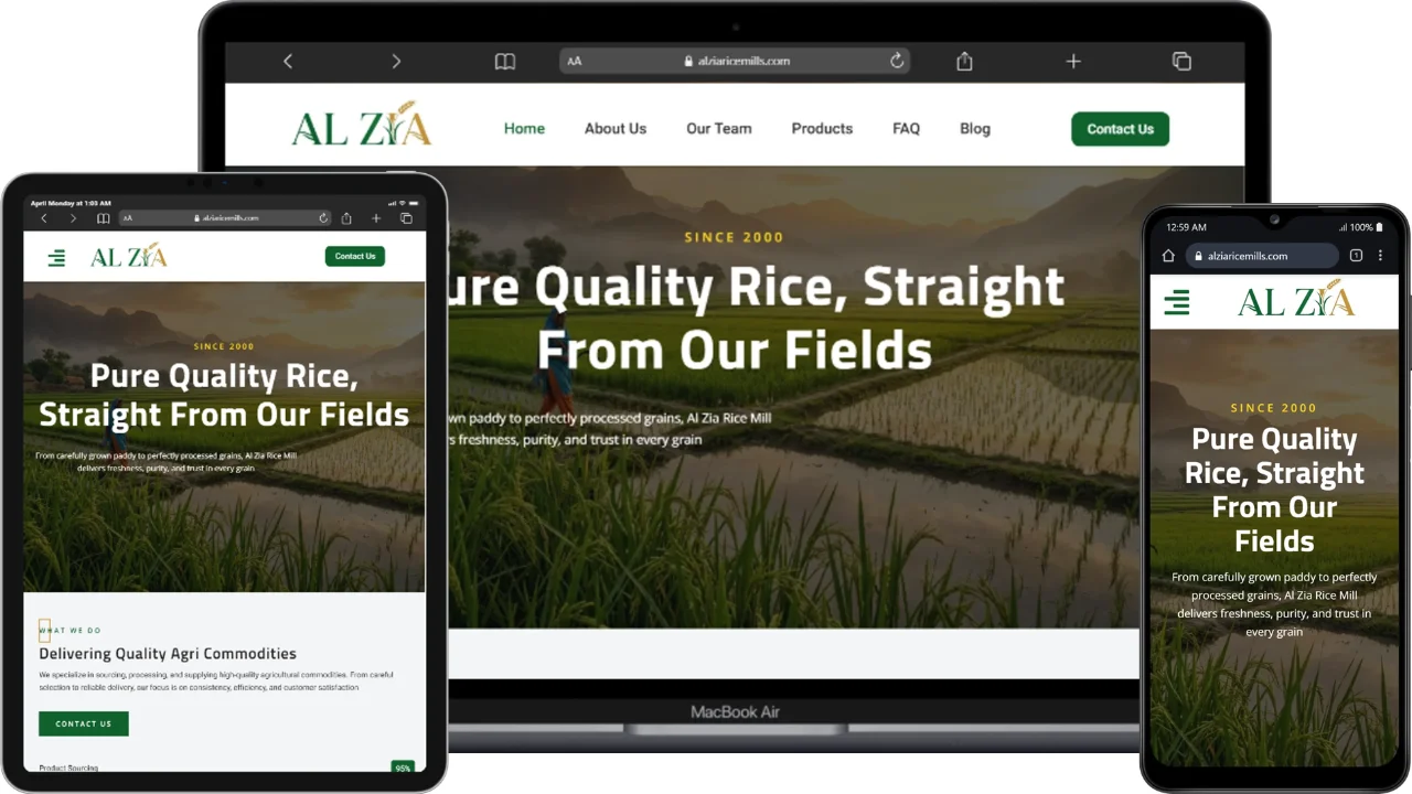 Al Zia Rice Mills – Modern Digital Web Experience
