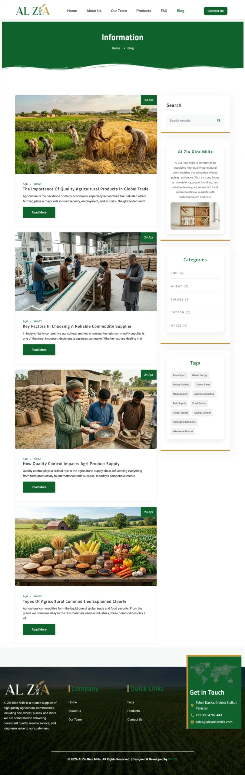 Al Zia Rice Mills blog and information page for agriculture and rice industry insights