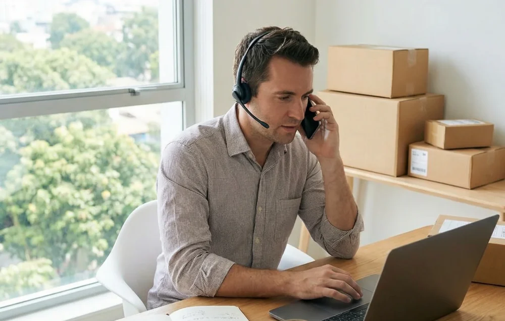 Professional workspace showing e-commerce customer query management for IceCartel, highlighting Social Media Query Management