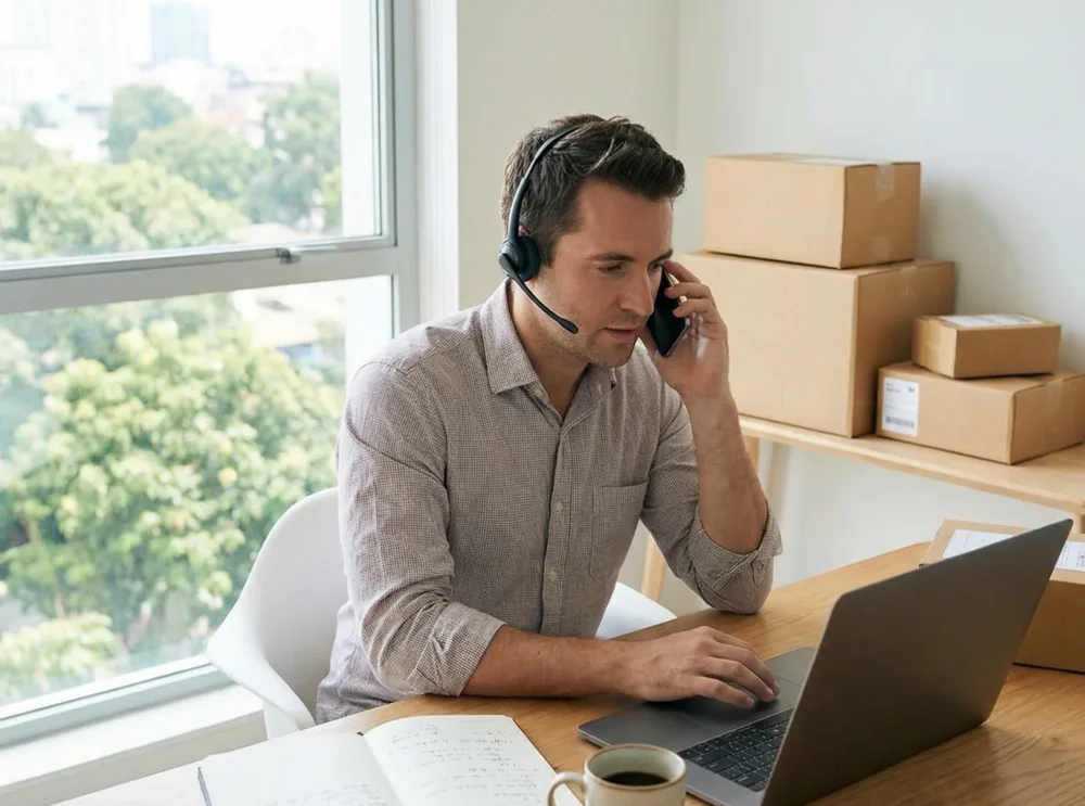 Professional workspace showing e-commerce customer query management for IceCartel, highlighting Social Media Query Management